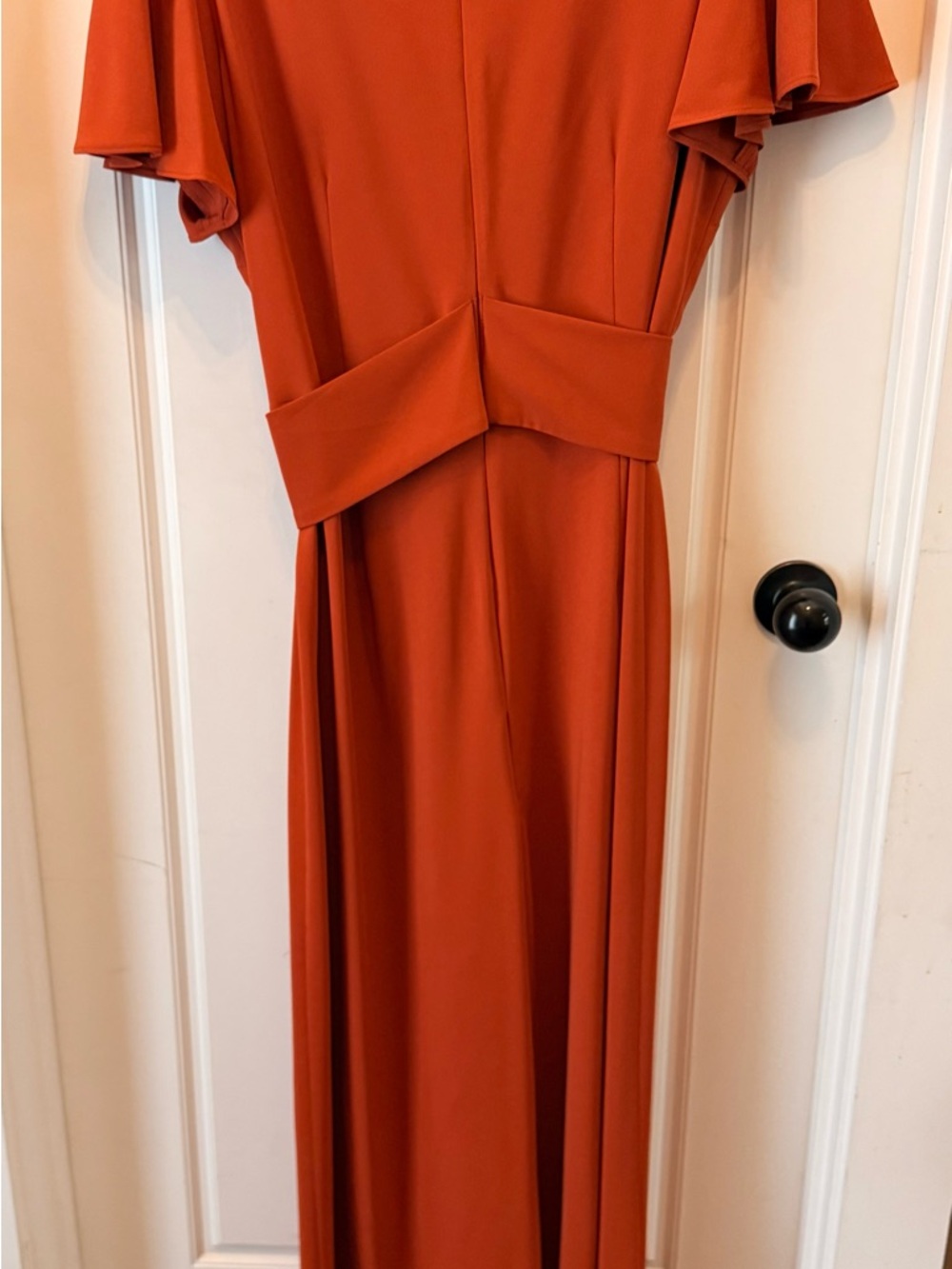 Preston & York Burnt Orange Wide-Leg Jumpsuit with Waist Tie - Picture 3 of 3
